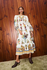 Minimalistisches Leinenkleid in A-Linie im modernen Stil
