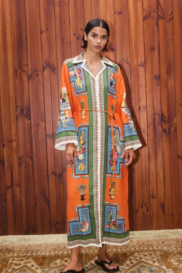 Leinenkleid langärmelig und Taillenschnitt
