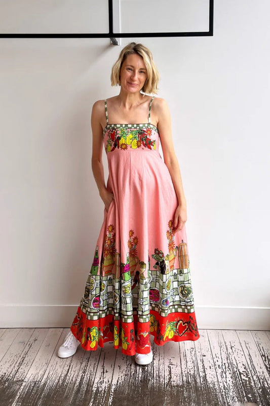 Leinenkleid mit Muster