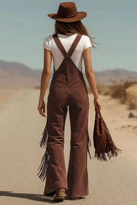 Boho-Fransen Mikrofaser-Overall im modernen Stil