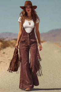 Boho-Fransen Mikrofaser-Overall im modernen Stil