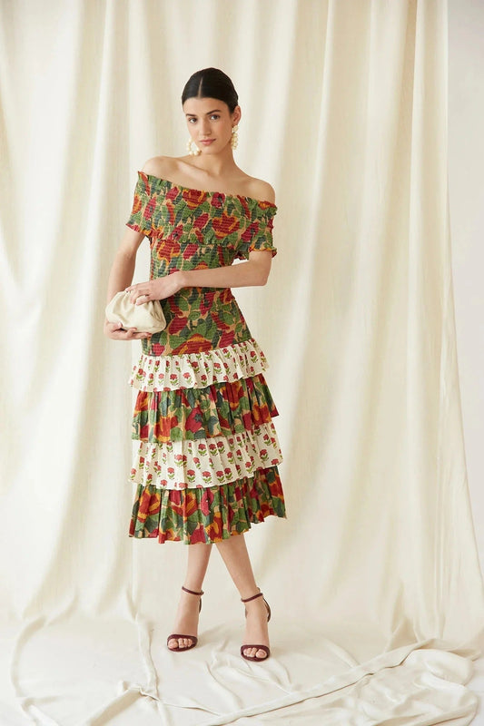 Multicolor Mai Kleid in Midi-Länge