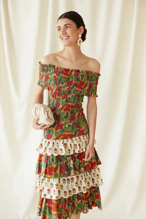 Multicolor Mai Kleid in Midi-Länge