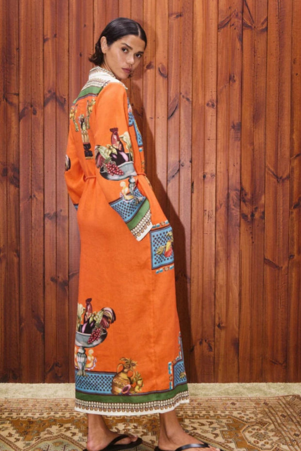 Leinenkleid langärmelig und Taillenschnitt