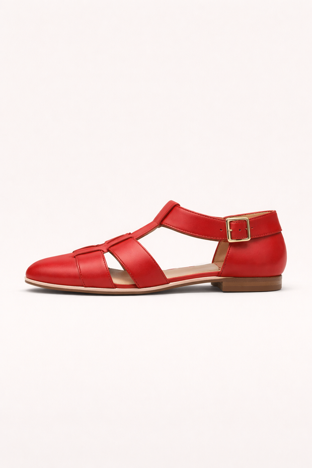 Geschlossene Damen-Riemensandalen mit Schnallenverschluss - Mireva