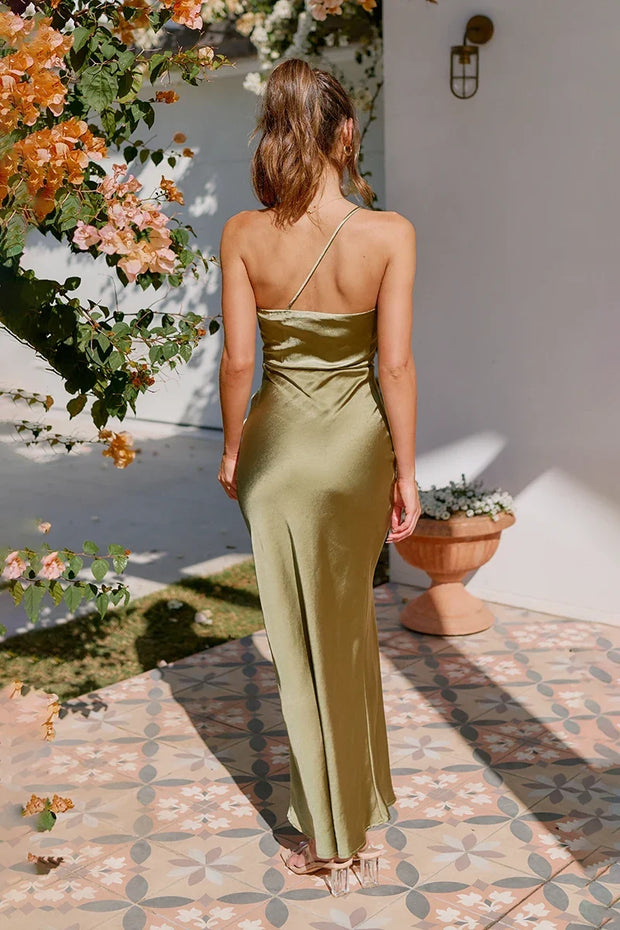 Margot Langes Kleid - Olivgrün