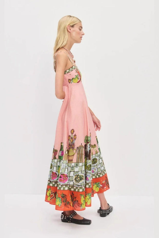 Leinenkleid mit Muster