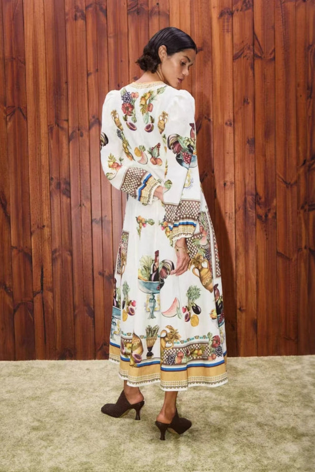Minimalistisches Leinenkleid in A-Linie im modernen Stil