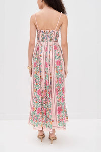 Bedrucktes Trägerkleid mit Perlen für den Urlaub im modernen Stil