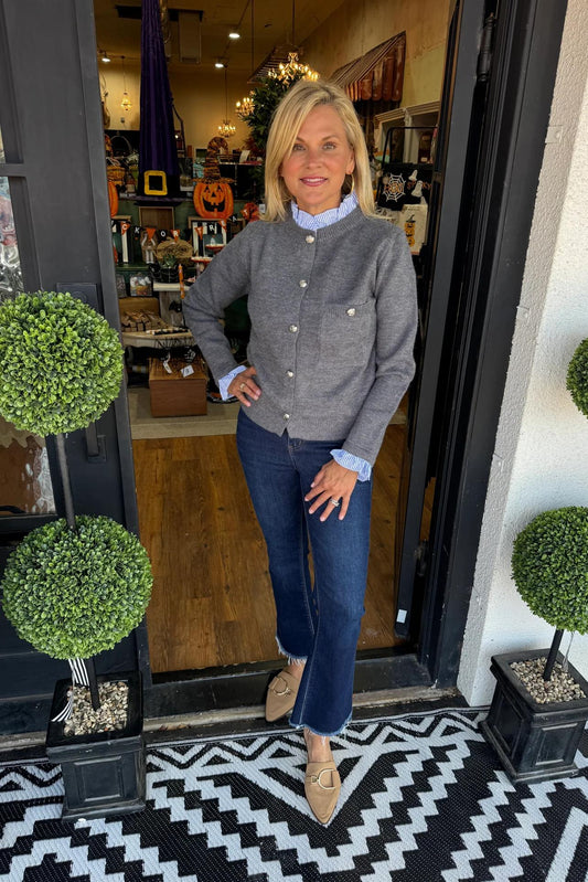 Strick-Cardigan mit Knopfleiste im modernen Stil