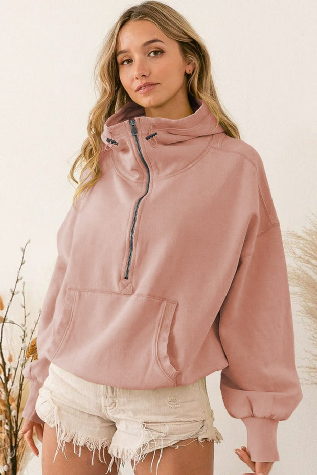 Fern Pocketed Hoodie Leichte Jacke - Krepp im modernen Stil
