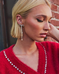 Final Touch Strass-Schleifenohrringe im modernen Stil