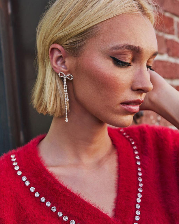 Final Touch Strass-Schleifenohrringe im modernen Stil