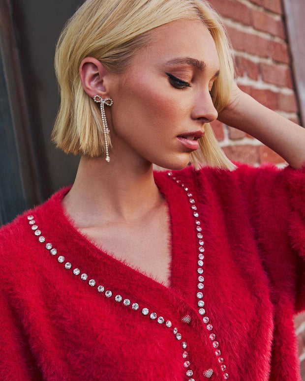 Final Touch Strass-Schleifenohrringe im modernen Stil