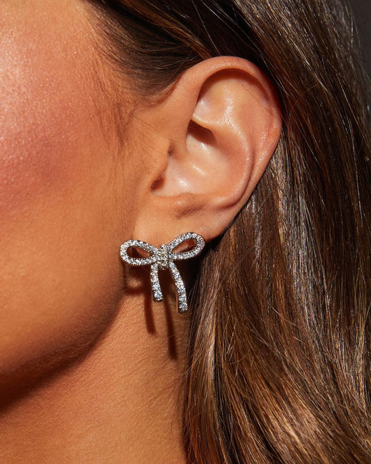 Sag, dass du mich liebst Strass-Schleifen-Ohrstecker im modernen Stil