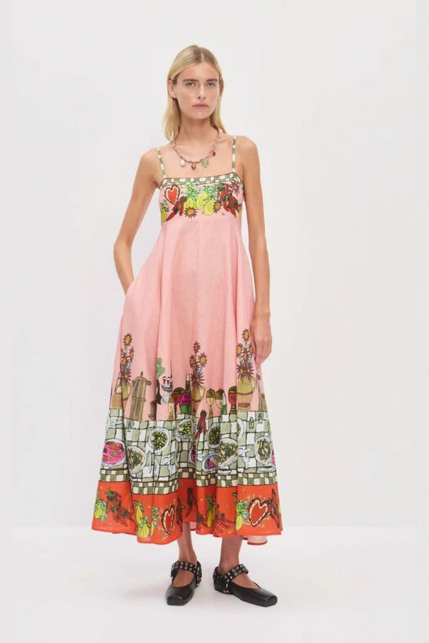 Leinenkleid mit Muster