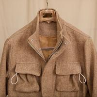 Feldjacke aus Wolle mit Fischgrätmuster