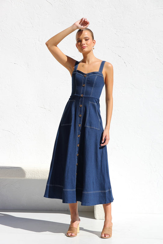 Danielle Kleid INDIGO DENIM im modernen Stil