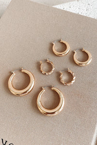 Klassisches Creolen-Set - Gold im modernen Stil