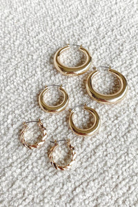 Klassisches Creolen-Set - Gold im modernen Stil