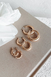 Klassisches Creolen-Set - Gold im modernen Stil
