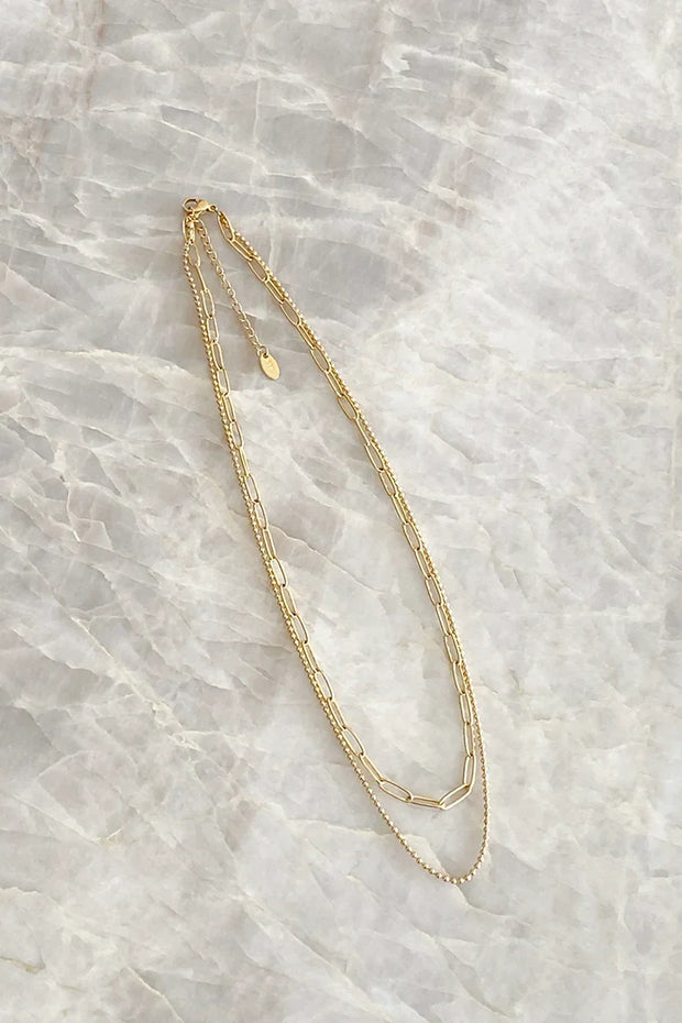 Dani Kettenhalsketten-Set - Gold im modernen Stil