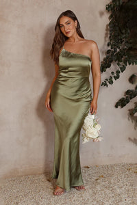 Margot Langes Kleid - Olivgrün
