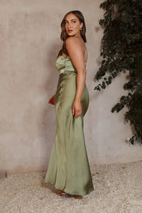 Margot Langes Kleid - Olivgrün