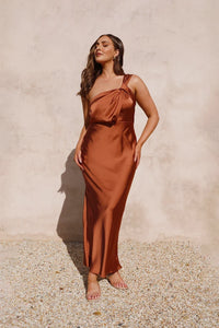 Greta Langes Kleid - Kupfer