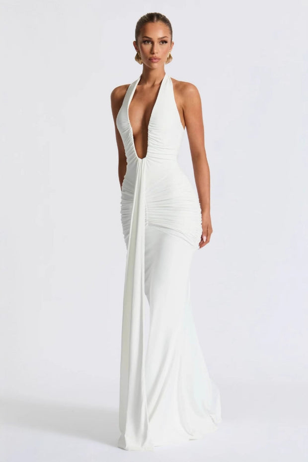 Neckholder Deep V Meerjungfrau Maxikleid