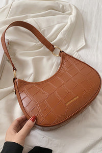 Schwarze Croc Mini Hobo Tasche im modernen Stil
