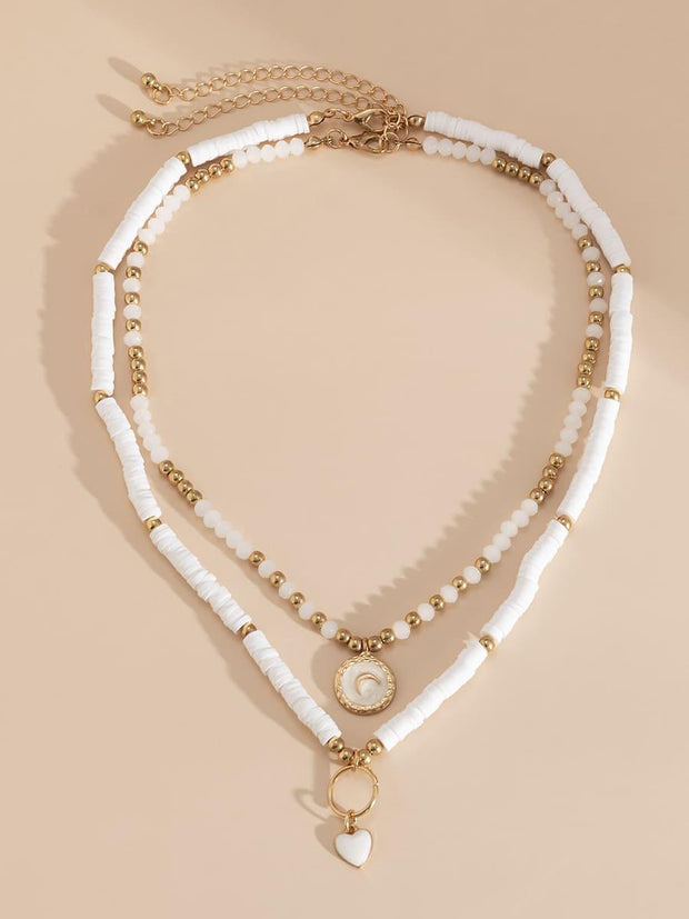 Boho-Herz-Kristallkette im modernen Stil