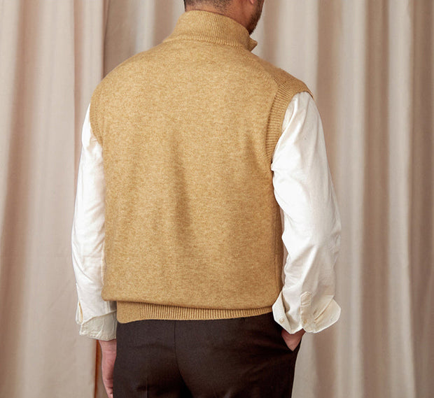 Pullover mit kurzem Reißverschluss und langen Ärmeln im Vintage-Stil