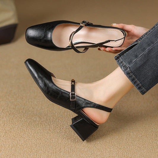 Klassische Damen Mary Jane Dirndl Schuhe mit Blockabsatz - Liselotte