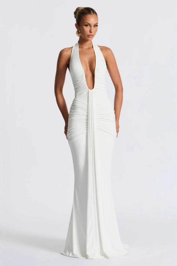Neckholder Deep V Meerjungfrau Maxikleid