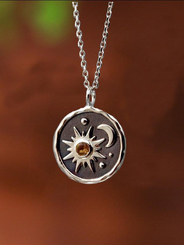 Boho Sonne Mond Halskette im modernen Stil