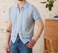 Strickjacke aus Baumwolle mit Streifenmuster