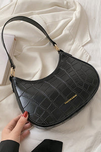 Schwarze Croc Mini Hobo Tasche im modernen Stil