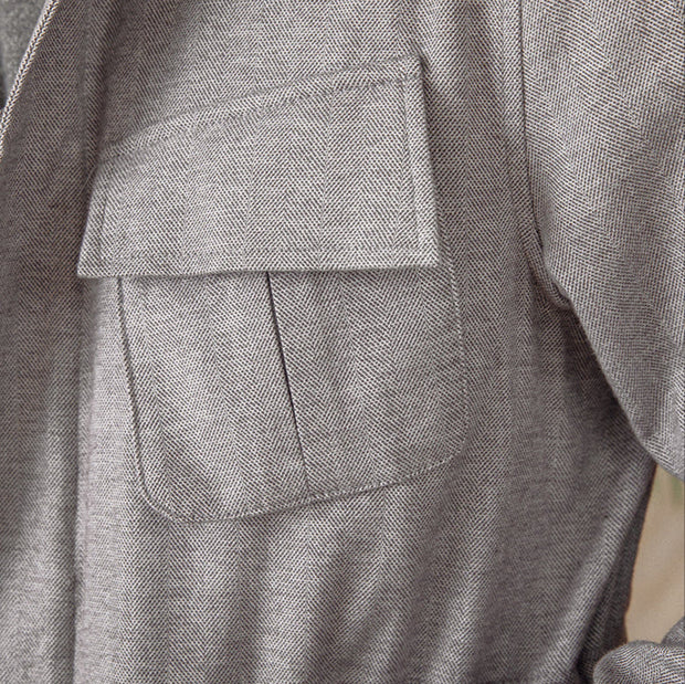 Jagdjacke aus Baumwolle mit Fischgrätmuster und Jagd-Details