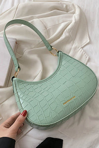 Schwarze Croc Mini Hobo Tasche im modernen Stil
