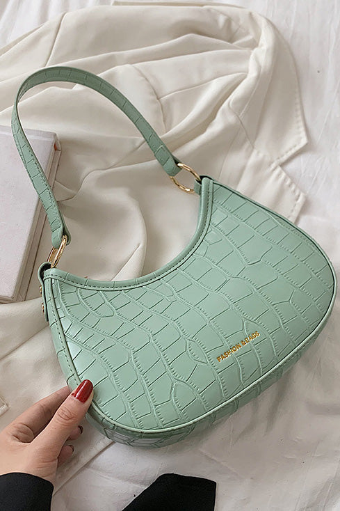 Schwarze Croc Mini Hobo Tasche im modernen Stil
