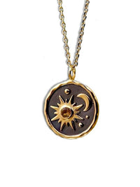 Boho Sonne Mond Halskette im modernen Stil
