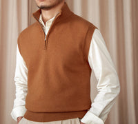 Pullover mit kurzem Reißverschluss und langen Ärmeln im Vintage-Stil