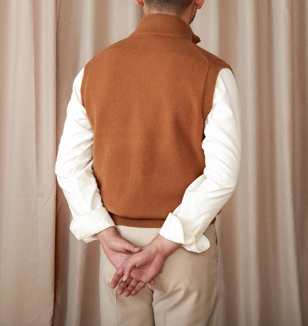 Pullover mit kurzem Reißverschluss und langen Ärmeln im Vintage-Stil