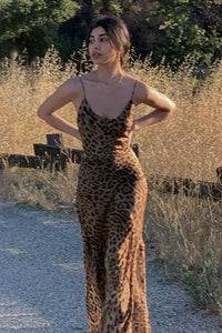 Leoparden Slip Rückenfreies Kleid im modernen Stil