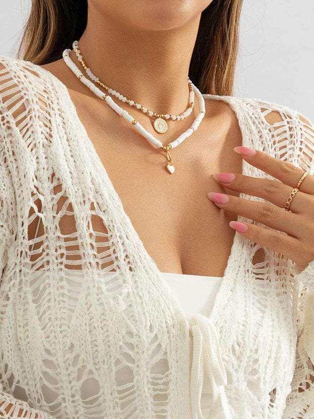 Boho-Herz-Kristallkette im modernen Stil