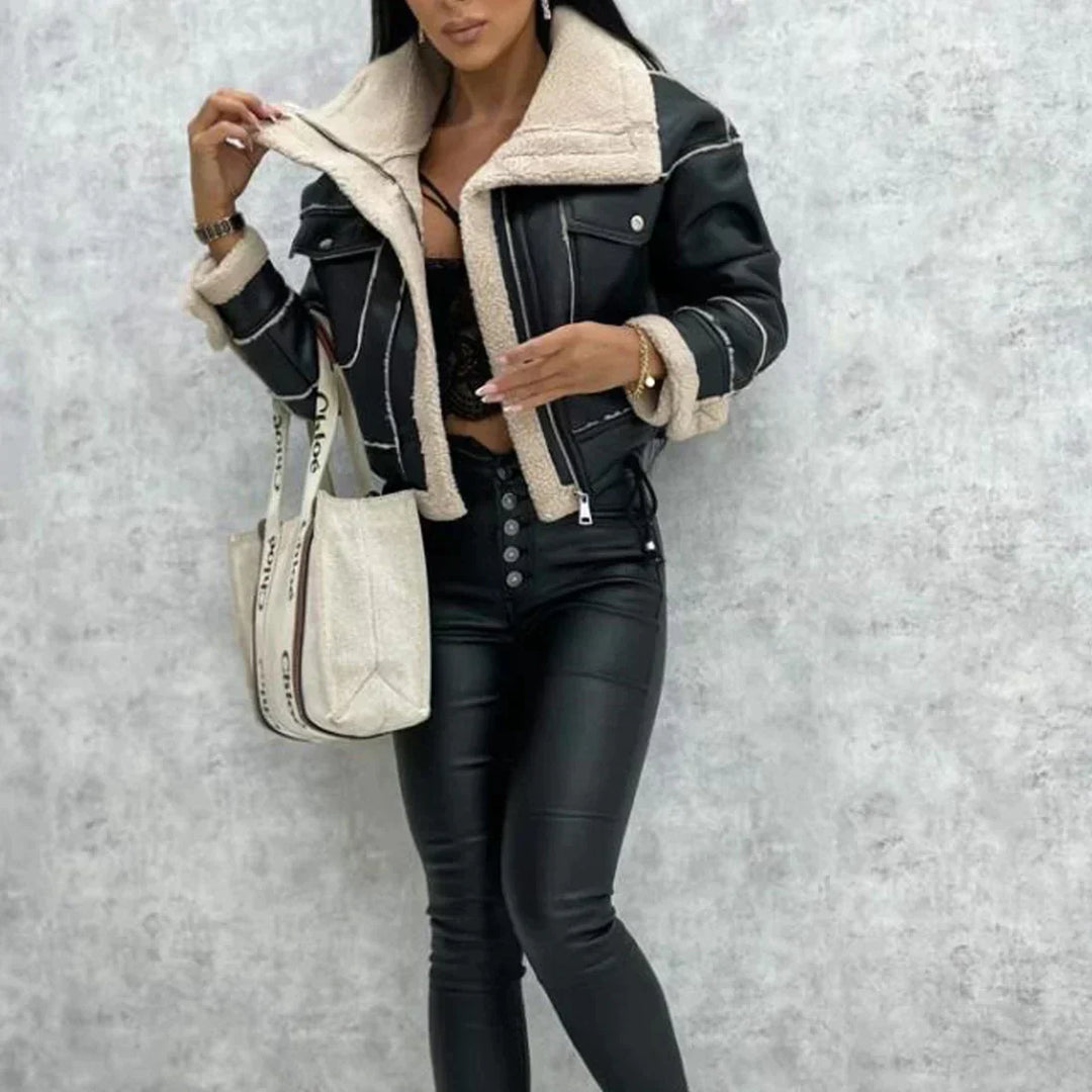 Lederjacke in Schwarz mit zeitlosem Design