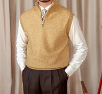 Pullover mit kurzem Reißverschluss und langen Ärmeln im Vintage-Stil