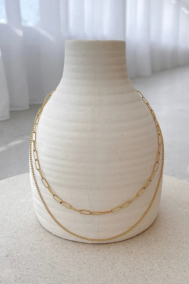 Dani Kettenhalsketten-Set - Gold im modernen Stil