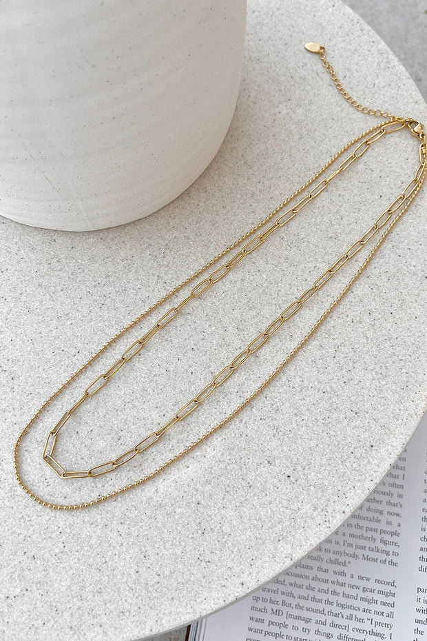Dani Kettenhalsketten-Set - Gold im modernen Stil